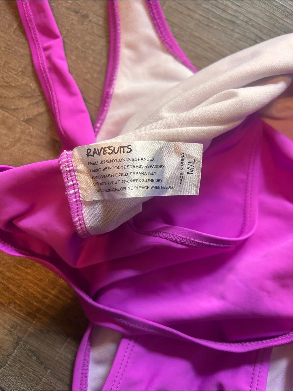 Ravesuits One Piece Swimsuit Womens M/L Pink Rosé All Day High Cut